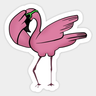 Funny Flamingo Dab Dabbing Dancing, Love Flamingos Sticker